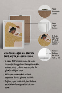 HOMEPACK Ahşap Çerçeveli Tablo Çerçeveli Poster Sanatsal Modern Duvar Dekoru TK-951