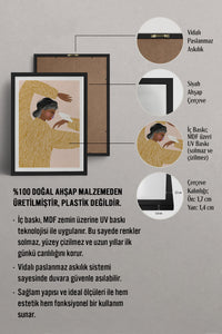 HOMEPACK Ahşap Çerçeveli Tablo Çerçeveli Poster Sanatsal Modern Duvar Dekoru TK-951