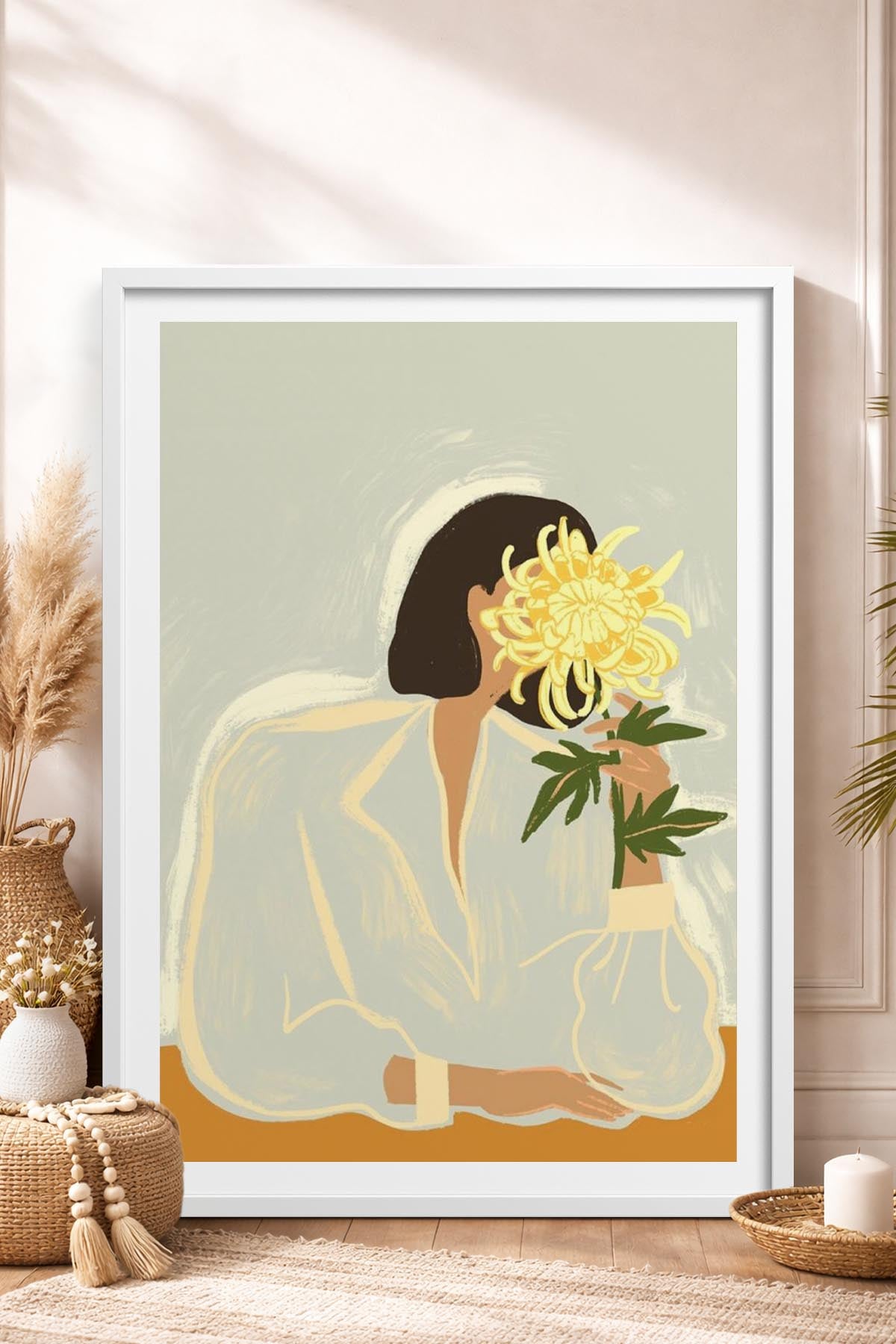 HOMEPACK Ahşap Çerçeveli Tablo Çerçeveli Poster Sanatsal Modern Duvar Dekoru TK-952