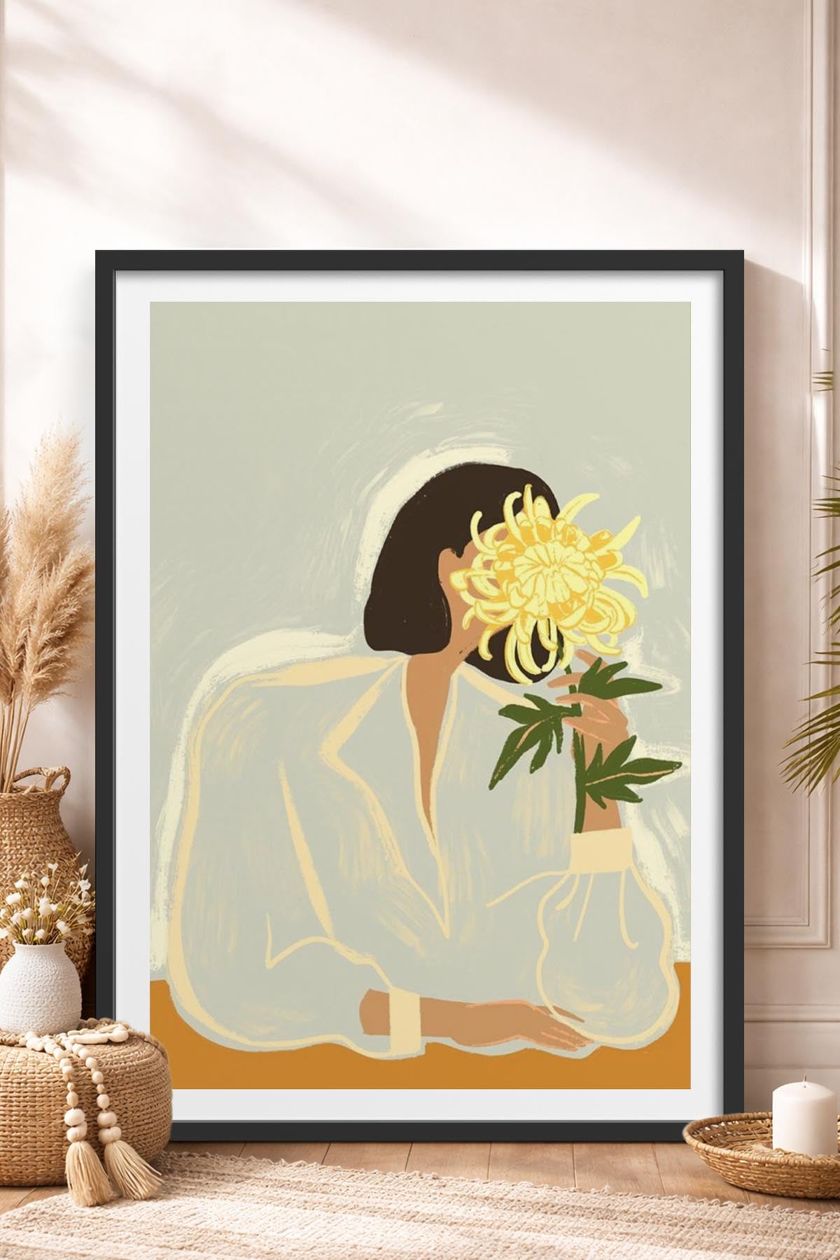 HOMEPACK Ahşap Çerçeveli Tablo Çerçeveli Poster Sanatsal Modern Duvar Dekoru TK-952