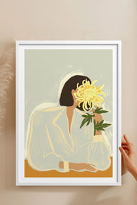 HOMEPACK Ahşap Çerçeveli Tablo Çerçeveli Poster Sanatsal Modern Duvar Dekoru TK-952