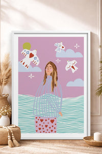 HOMEPACK Ahşap Çerçeveli Tablo Çerçeveli Poster Sanatsal Modern Duvar Dekoru TK-954