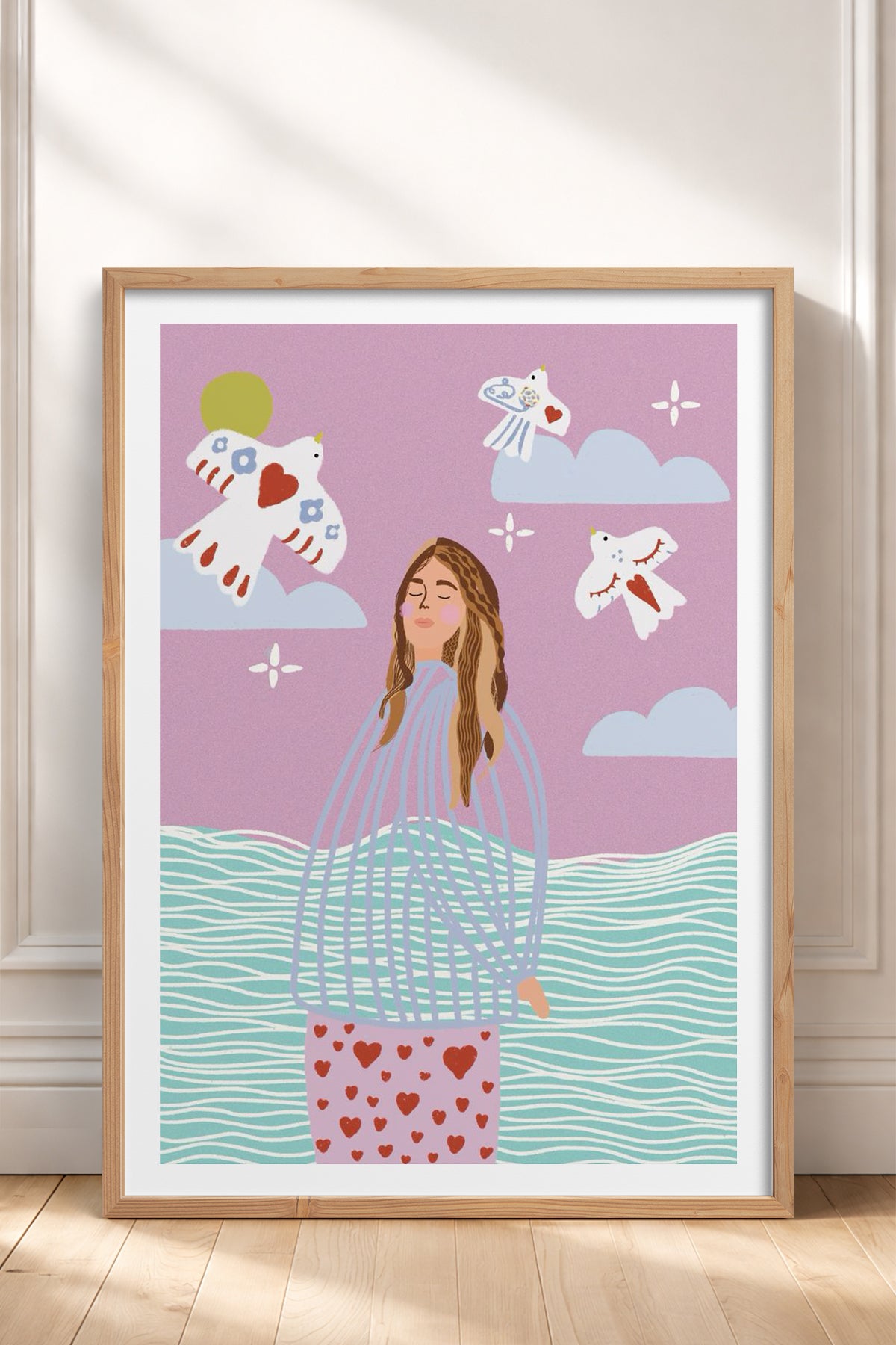 HOMEPACK Ahşap Çerçeveli Tablo Çerçeveli Poster Sanatsal Modern Duvar Dekoru TK-954