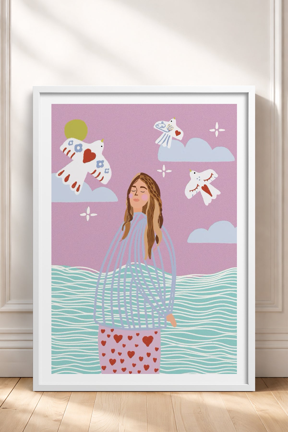 HOMEPACK Ahşap Çerçeveli Tablo Çerçeveli Poster Sanatsal Modern Duvar Dekoru TK-954