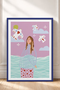 HOMEPACK Ahşap Çerçeveli Tablo Çerçeveli Poster Sanatsal Modern Duvar Dekoru TK-954