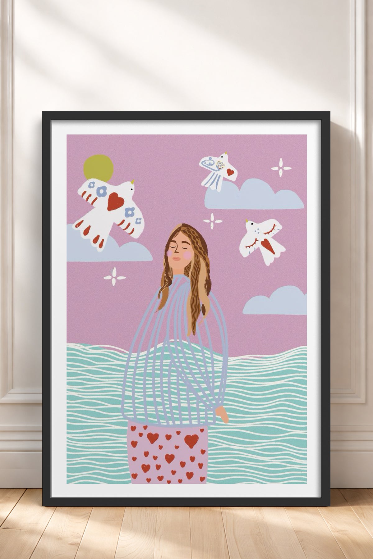 HOMEPACK Ahşap Çerçeveli Tablo Çerçeveli Poster Sanatsal Modern Duvar Dekoru TK-954