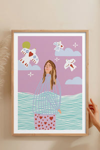 HOMEPACK Ahşap Çerçeveli Tablo Çerçeveli Poster Sanatsal Modern Duvar Dekoru TK-954
