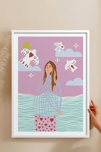 HOMEPACK Ahşap Çerçeveli Tablo Çerçeveli Poster Sanatsal Modern Duvar Dekoru TK-954