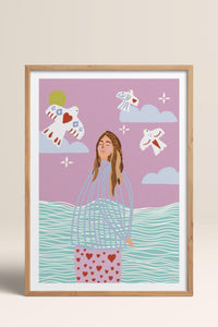 HOMEPACK Ahşap Çerçeveli Tablo Çerçeveli Poster Sanatsal Modern Duvar Dekoru TK-954