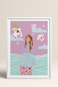 HOMEPACK Ahşap Çerçeveli Tablo Çerçeveli Poster Sanatsal Modern Duvar Dekoru TK-954