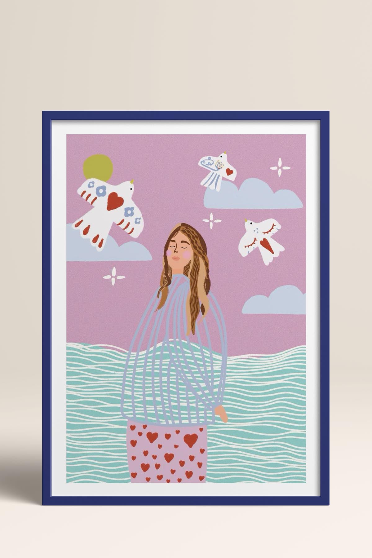 HOMEPACK Ahşap Çerçeveli Tablo Çerçeveli Poster Sanatsal Modern Duvar Dekoru TK-954