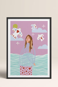 HOMEPACK Ahşap Çerçeveli Tablo Çerçeveli Poster Sanatsal Modern Duvar Dekoru TK-954