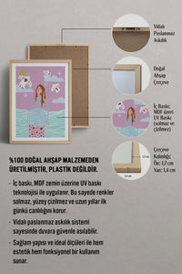 HOMEPACK Ahşap Çerçeveli Tablo Çerçeveli Poster Sanatsal Modern Duvar Dekoru TK-954