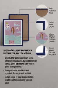 HOMEPACK Ahşap Çerçeveli Tablo Çerçeveli Poster Sanatsal Modern Duvar Dekoru TK-954