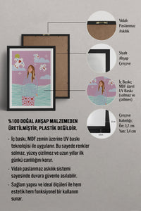 HOMEPACK Ahşap Çerçeveli Tablo Çerçeveli Poster Sanatsal Modern Duvar Dekoru TK-954
