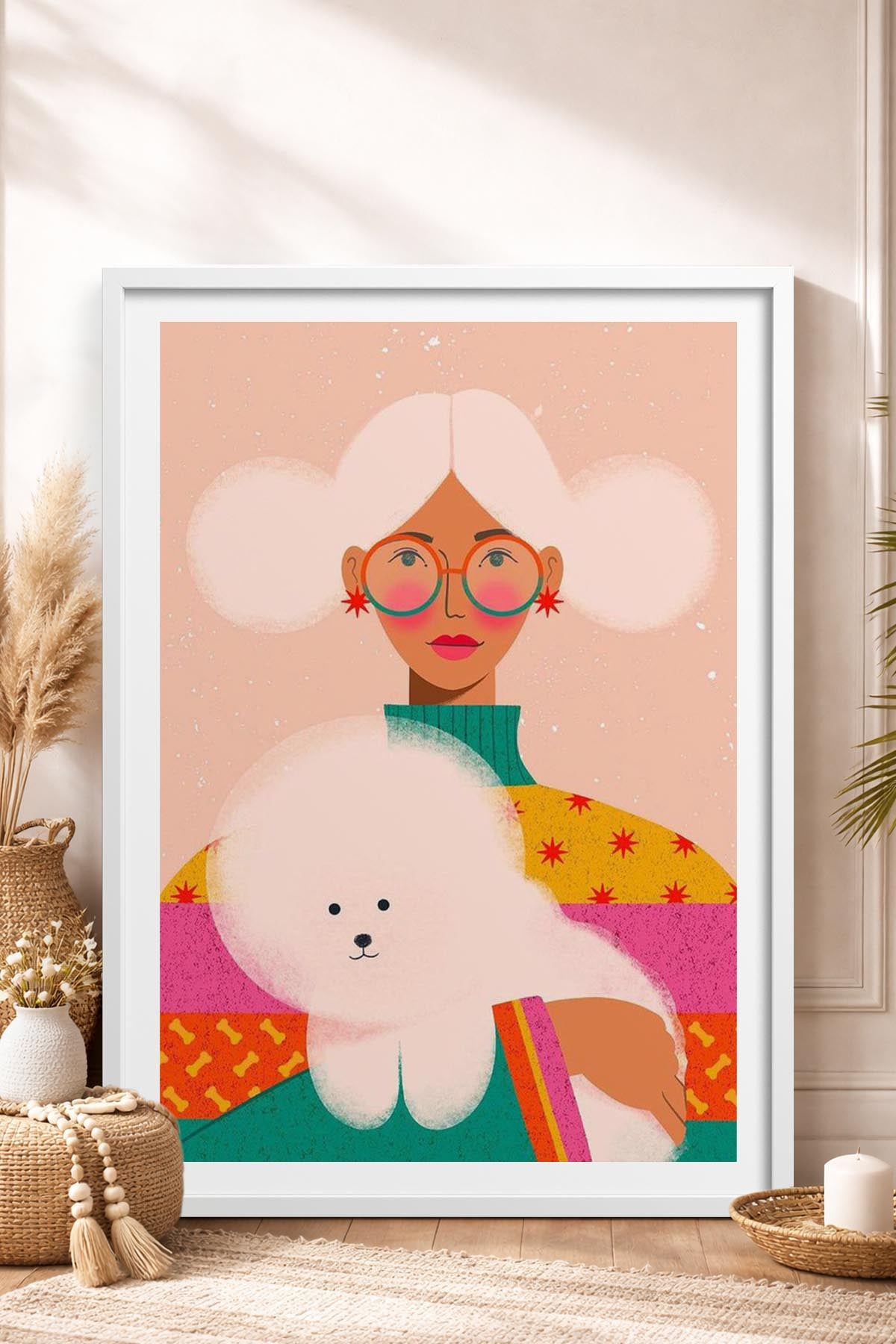 HOMEPACK Ahşap Çerçeveli Tablo Çerçeveli Poster Sanatsal Modern Duvar Dekoru TK-955