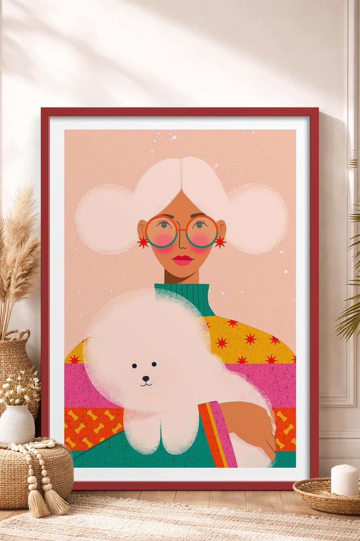 HOMEPACK Ahşap Çerçeveli Tablo Çerçeveli Poster Sanatsal Modern Duvar Dekoru TK-955