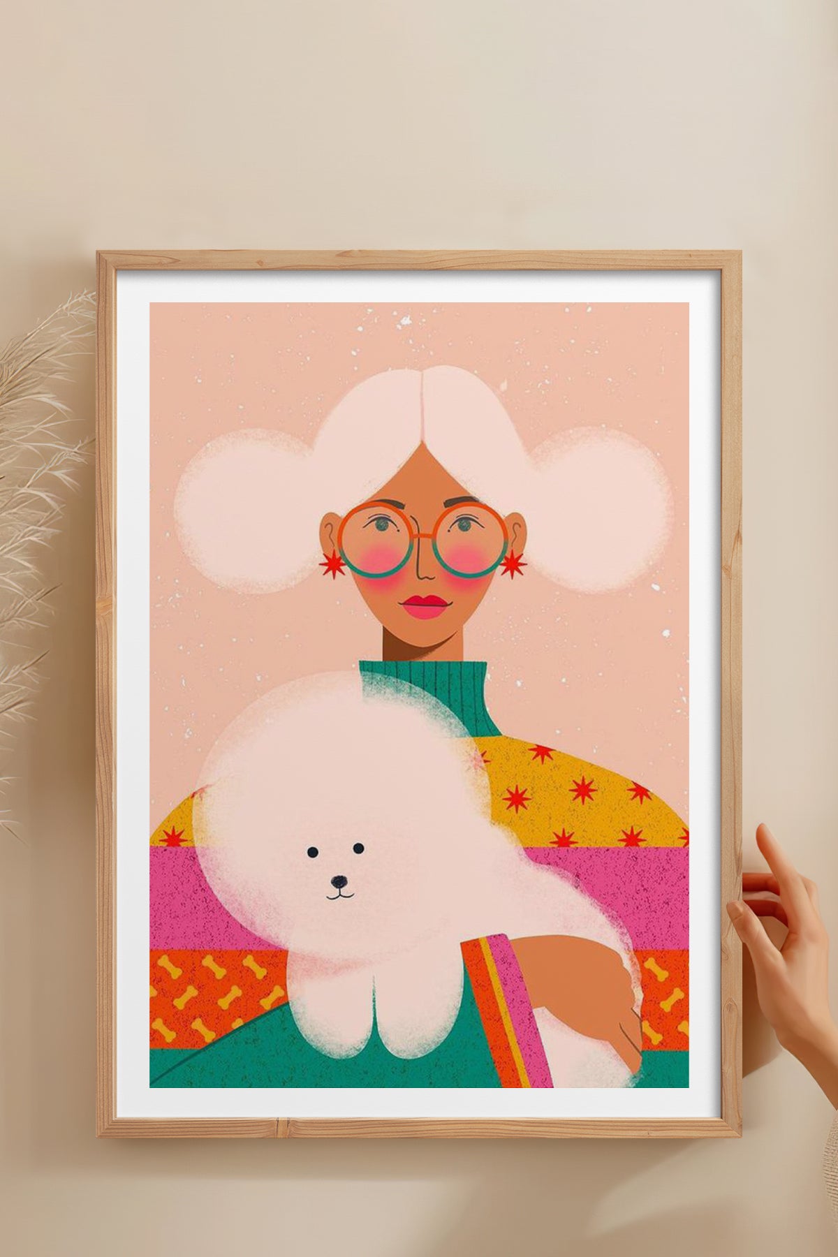 HOMEPACK Ahşap Çerçeveli Tablo Çerçeveli Poster Sanatsal Modern Duvar Dekoru TK-955