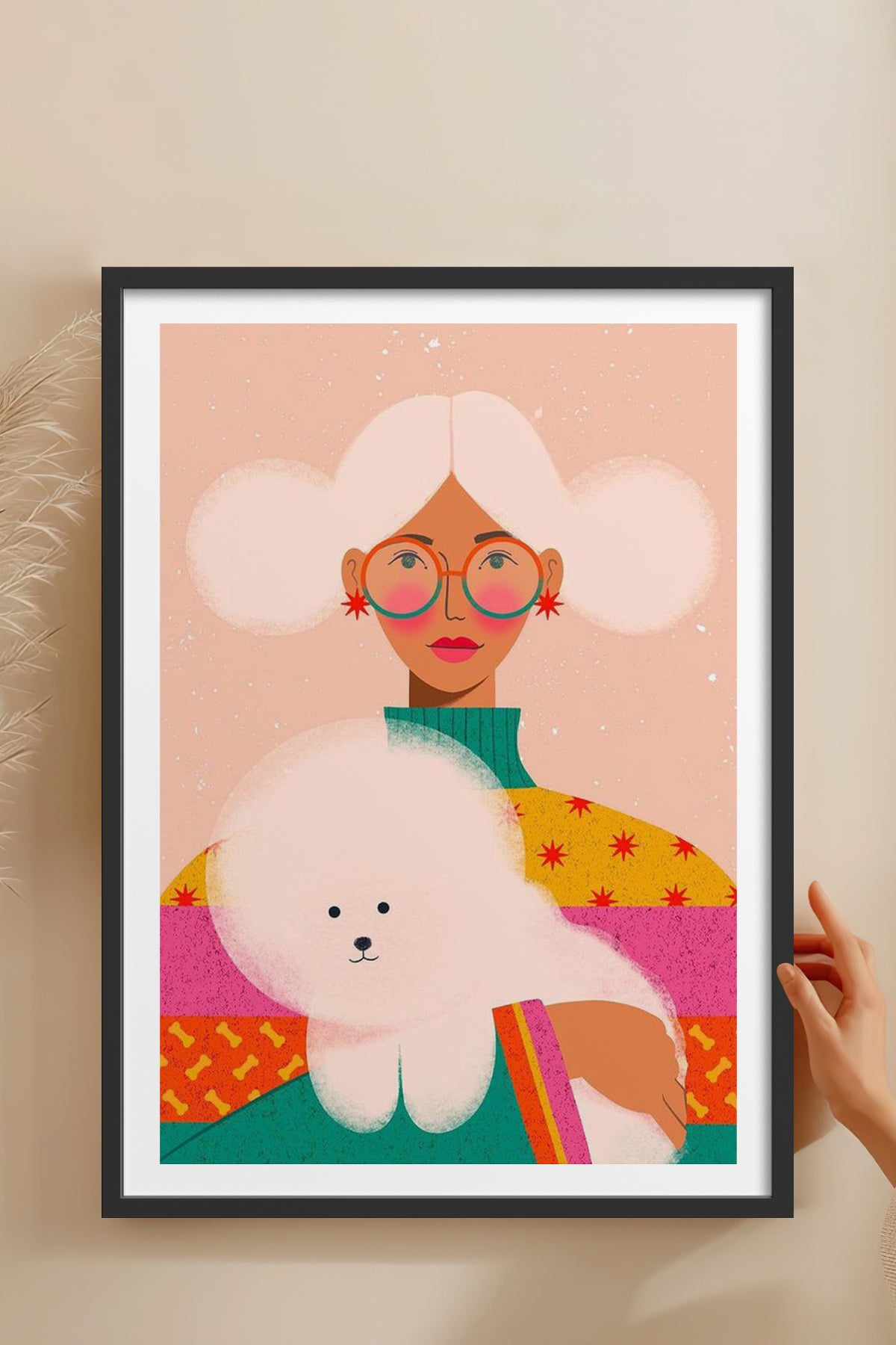 HOMEPACK Ahşap Çerçeveli Tablo Çerçeveli Poster Sanatsal Modern Duvar Dekoru TK-955