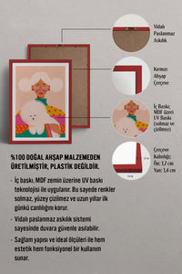 HOMEPACK Ahşap Çerçeveli Tablo Çerçeveli Poster Sanatsal Modern Duvar Dekoru TK-955