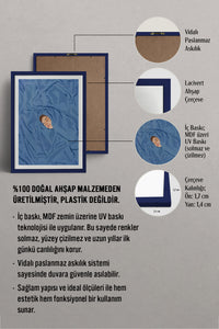 HOMEPACK Ahşap Çerçeveli Tablo Çerçeveli Poster Sanatsal Modern Duvar Dekoru TK-956