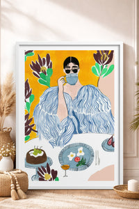 HOMEPACK Ahşap Çerçeveli Tablo Çerçeveli Poster Sanatsal Modern Duvar Dekoru TK-957