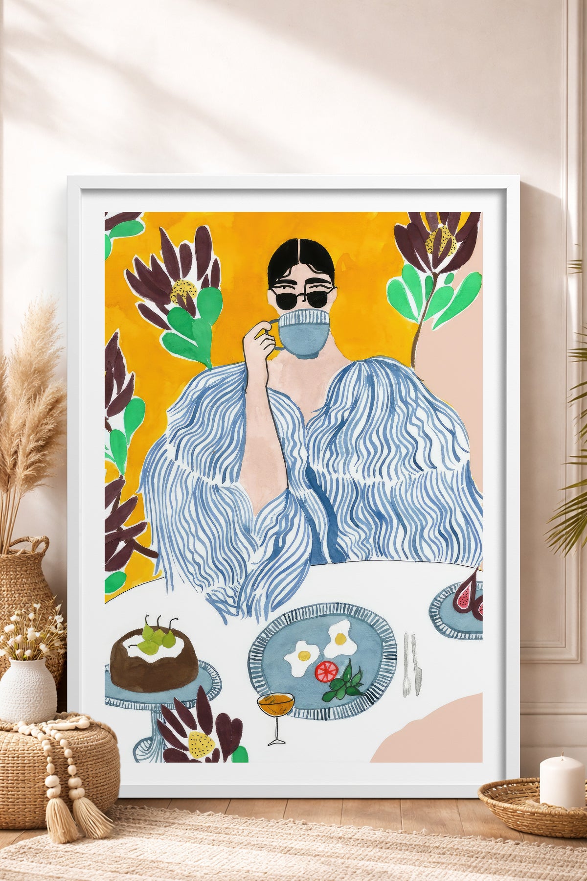 HOMEPACK Ahşap Çerçeveli Tablo Çerçeveli Poster Sanatsal Modern Duvar Dekoru TK-957