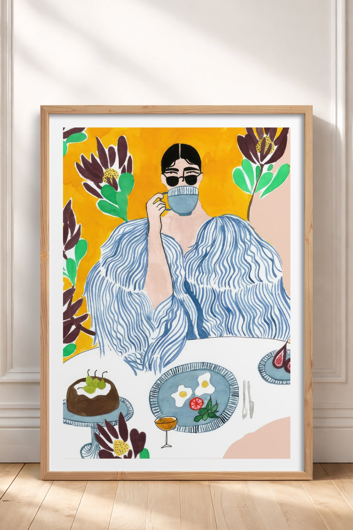 HOMEPACK Ahşap Çerçeveli Tablo Çerçeveli Poster Sanatsal Modern Duvar Dekoru TK-957