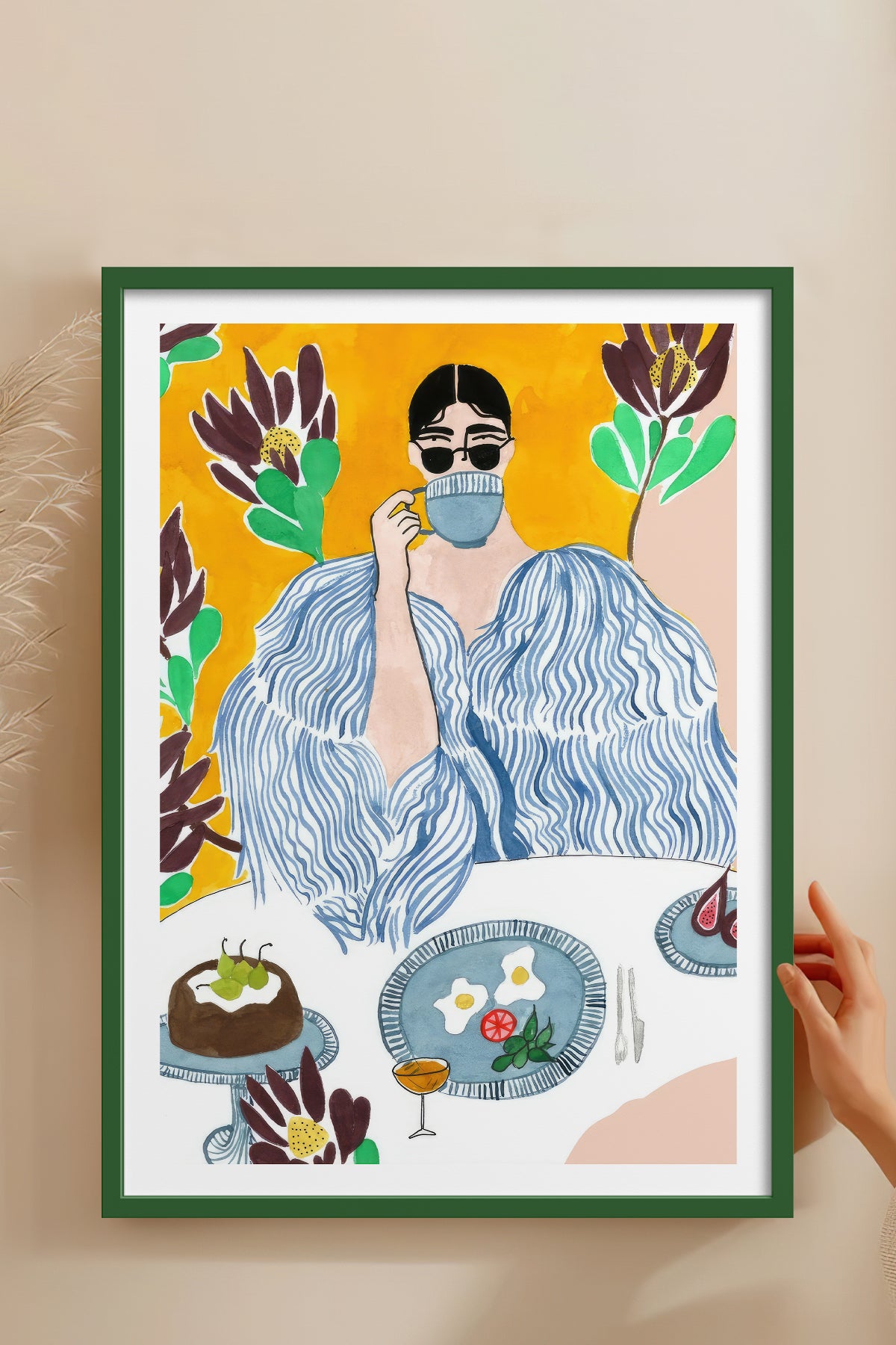 HOMEPACK Ahşap Çerçeveli Tablo Çerçeveli Poster Sanatsal Modern Duvar Dekoru TK-957