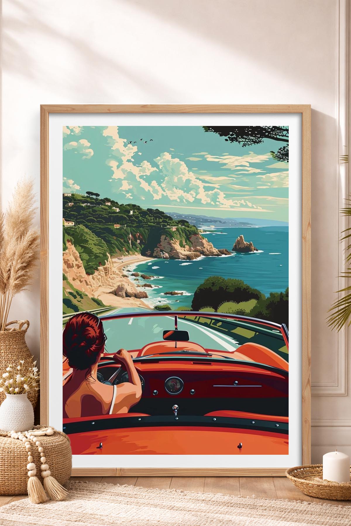 HOMEPACK Ahşap Çerçeveli Tablo Çerçeveli Poster Sanatsal Modern Duvar Dekoru TK-959