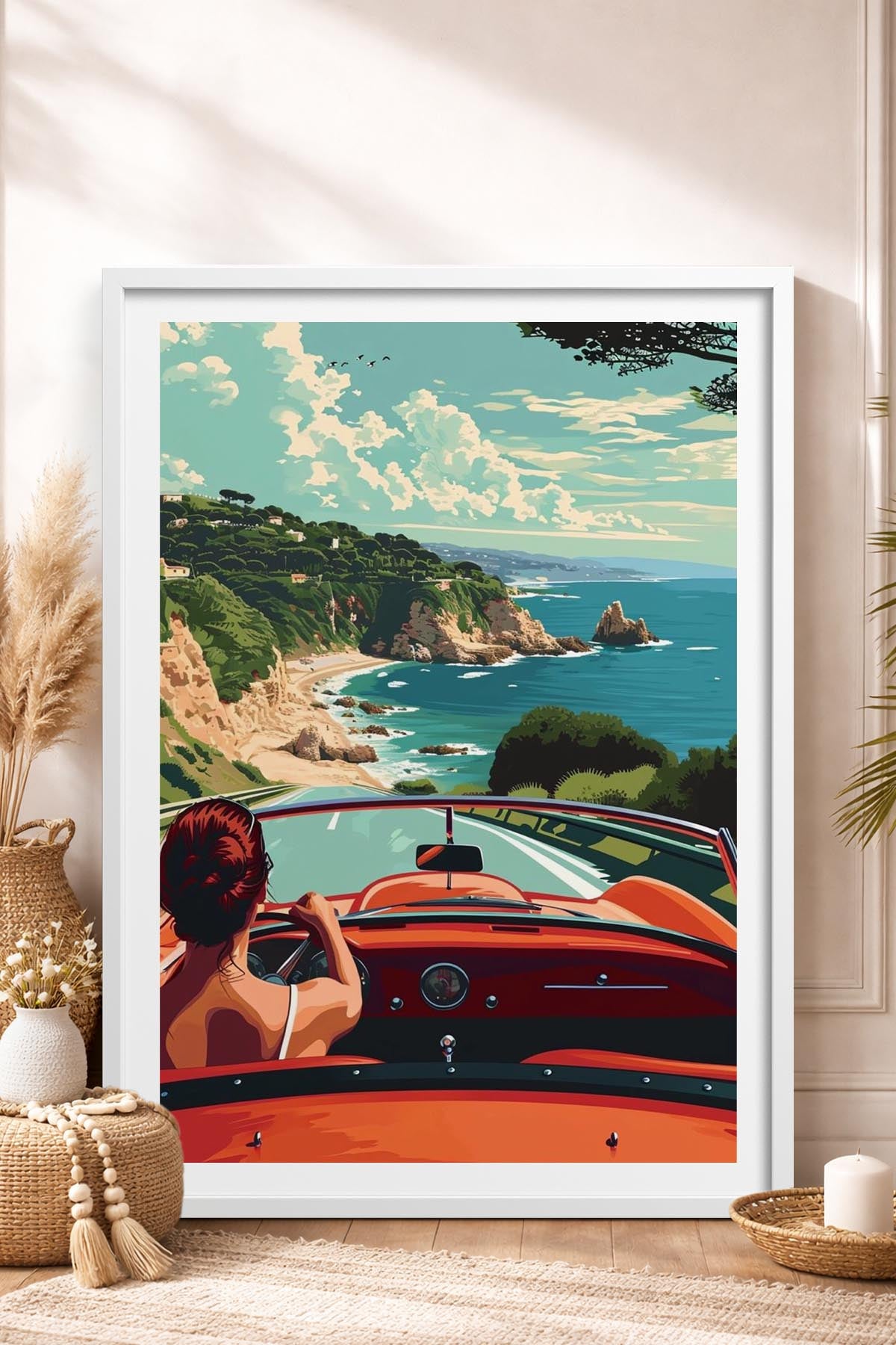 HOMEPACK Ahşap Çerçeveli Tablo Çerçeveli Poster Sanatsal Modern Duvar Dekoru TK-959
