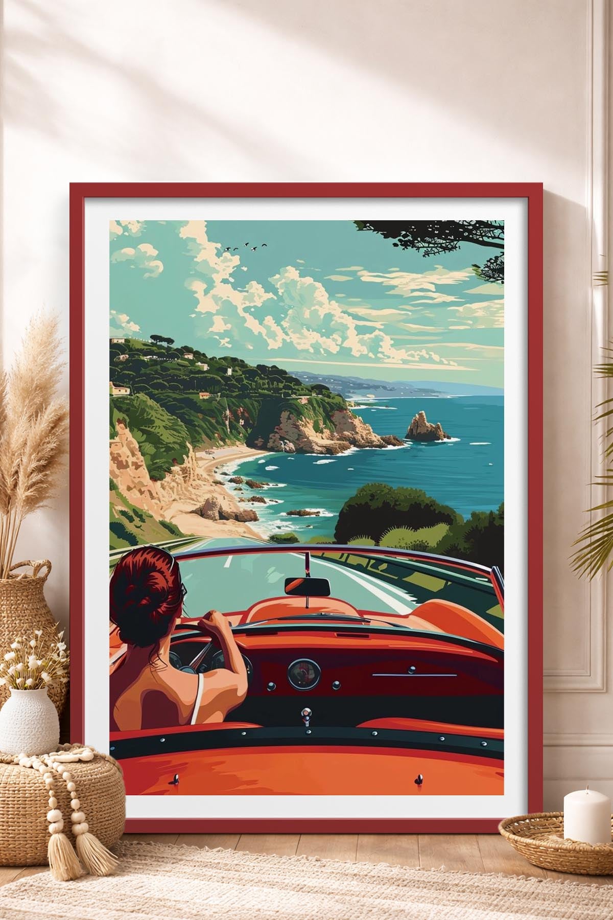 HOMEPACK Ahşap Çerçeveli Tablo Çerçeveli Poster Sanatsal Modern Duvar Dekoru TK-959