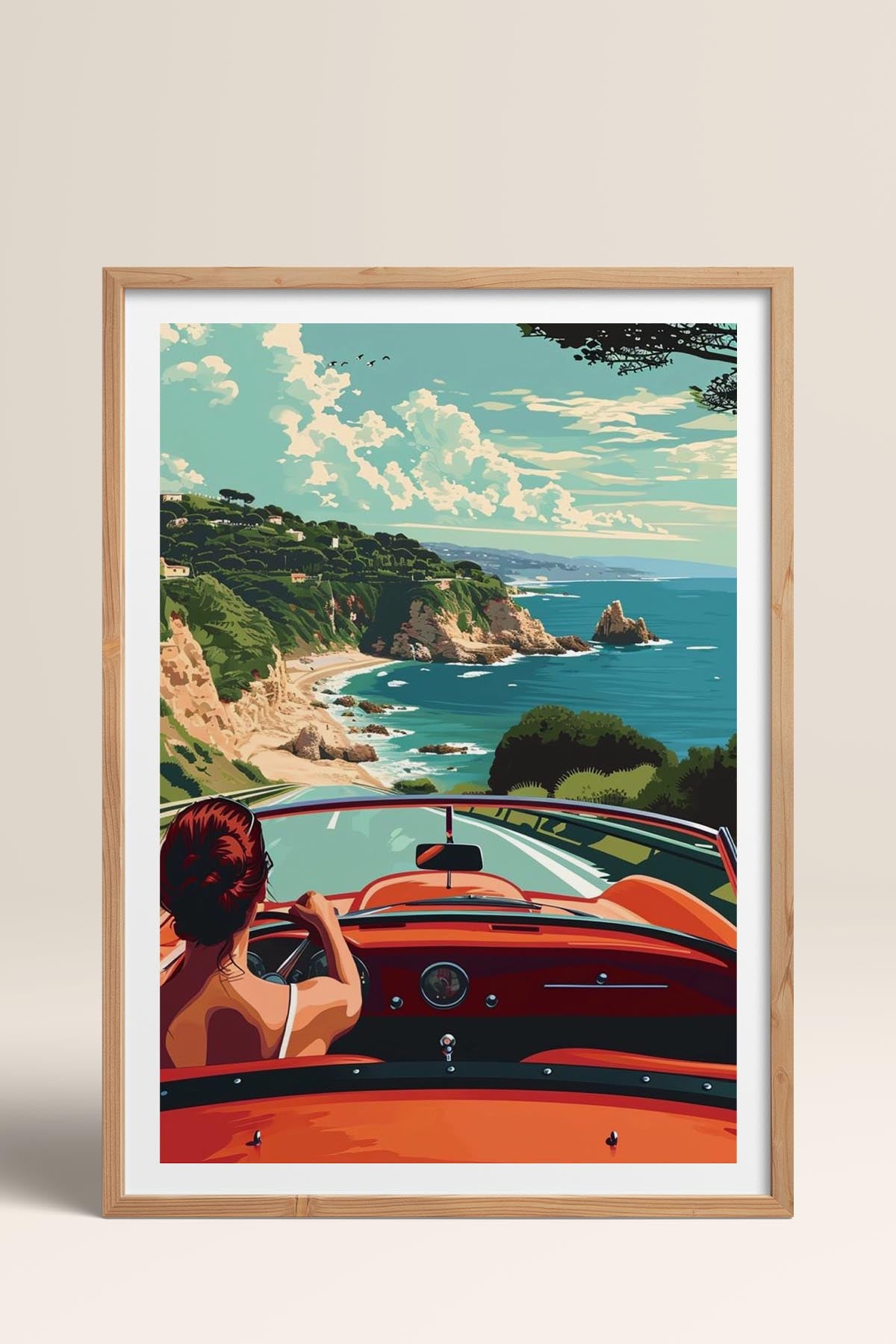HOMEPACK Ahşap Çerçeveli Tablo Çerçeveli Poster Sanatsal Modern Duvar Dekoru TK-959