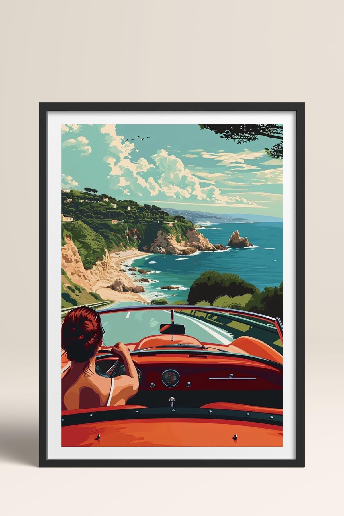 HOMEPACK Ahşap Çerçeveli Tablo Çerçeveli Poster Sanatsal Modern Duvar Dekoru TK-959