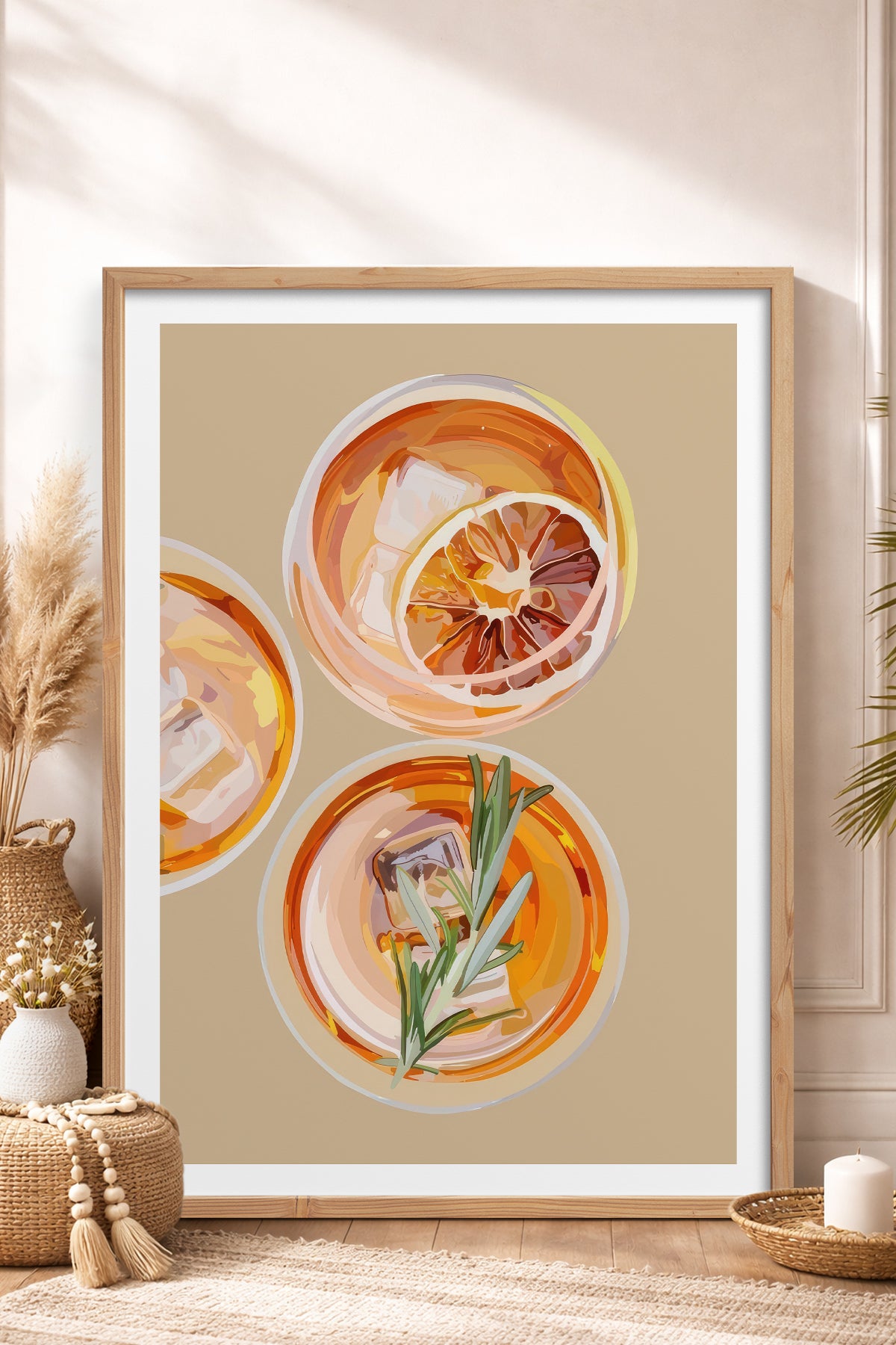 HOMEPACK Ahşap Çerçeveli Tablo Çerçeveli Poster Sanatsal Modern Duvar Dekoru TK-962