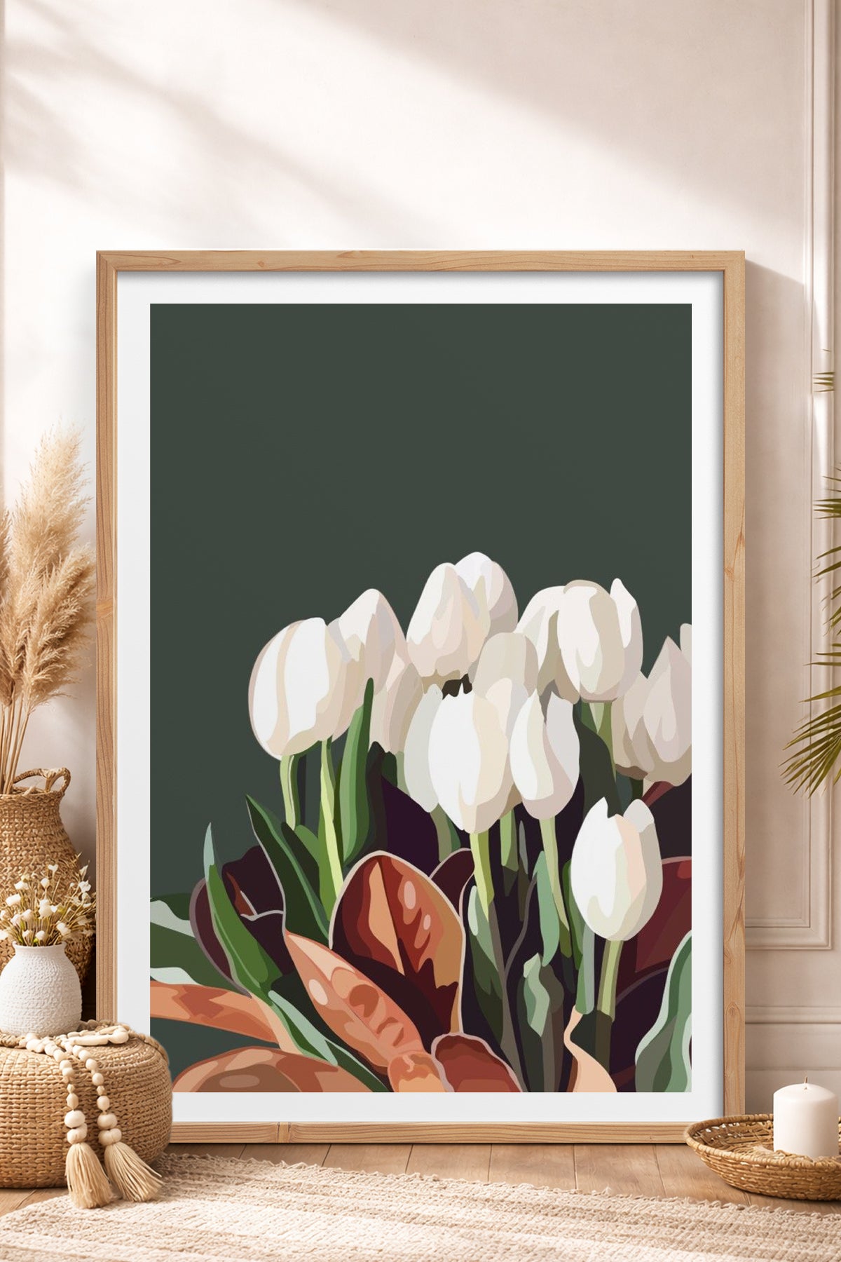 HOMEPACK Ahşap Çerçeveli Tablo Çerçeveli Poster Sanatsal Modern Duvar Dekoru TK-964
