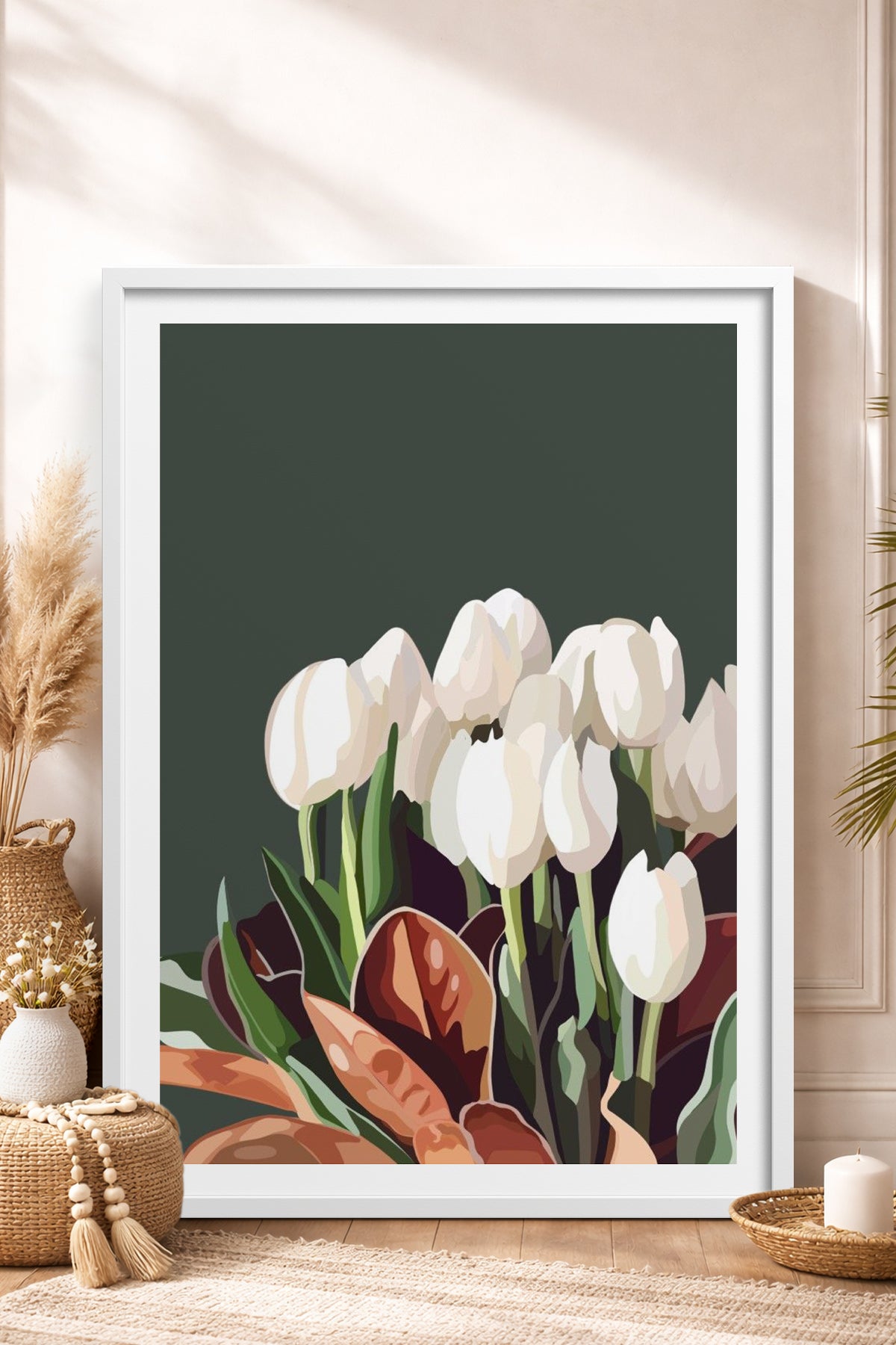 HOMEPACK Ahşap Çerçeveli Tablo Çerçeveli Poster Sanatsal Modern Duvar Dekoru TK-964