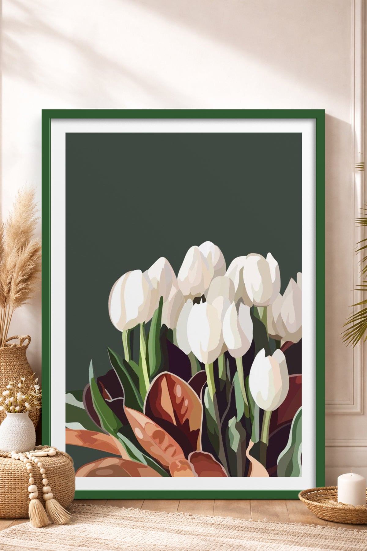 HOMEPACK Ahşap Çerçeveli Tablo Çerçeveli Poster Sanatsal Modern Duvar Dekoru TK-964
