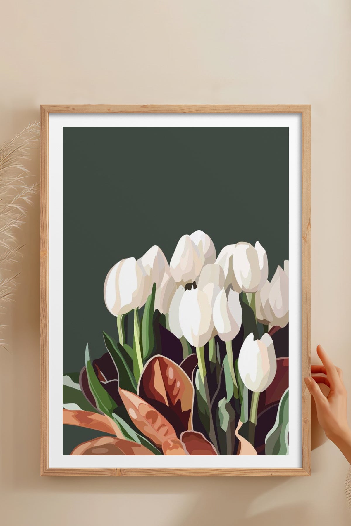 HOMEPACK Ahşap Çerçeveli Tablo Çerçeveli Poster Sanatsal Modern Duvar Dekoru TK-964