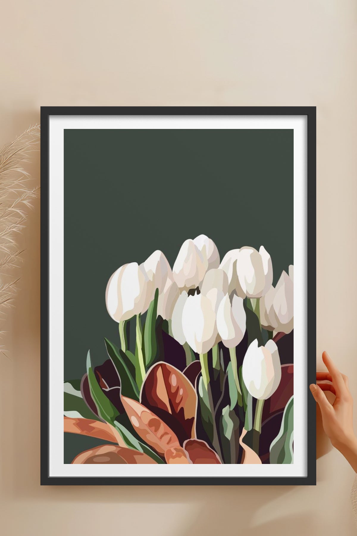 HOMEPACK Ahşap Çerçeveli Tablo Çerçeveli Poster Sanatsal Modern Duvar Dekoru TK-964