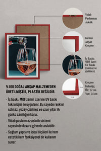 HOMEPACK Ahşap Çerçeveli Tablo Çerçeveli Poster Sanatsal Modern Duvar Dekoru TK-965