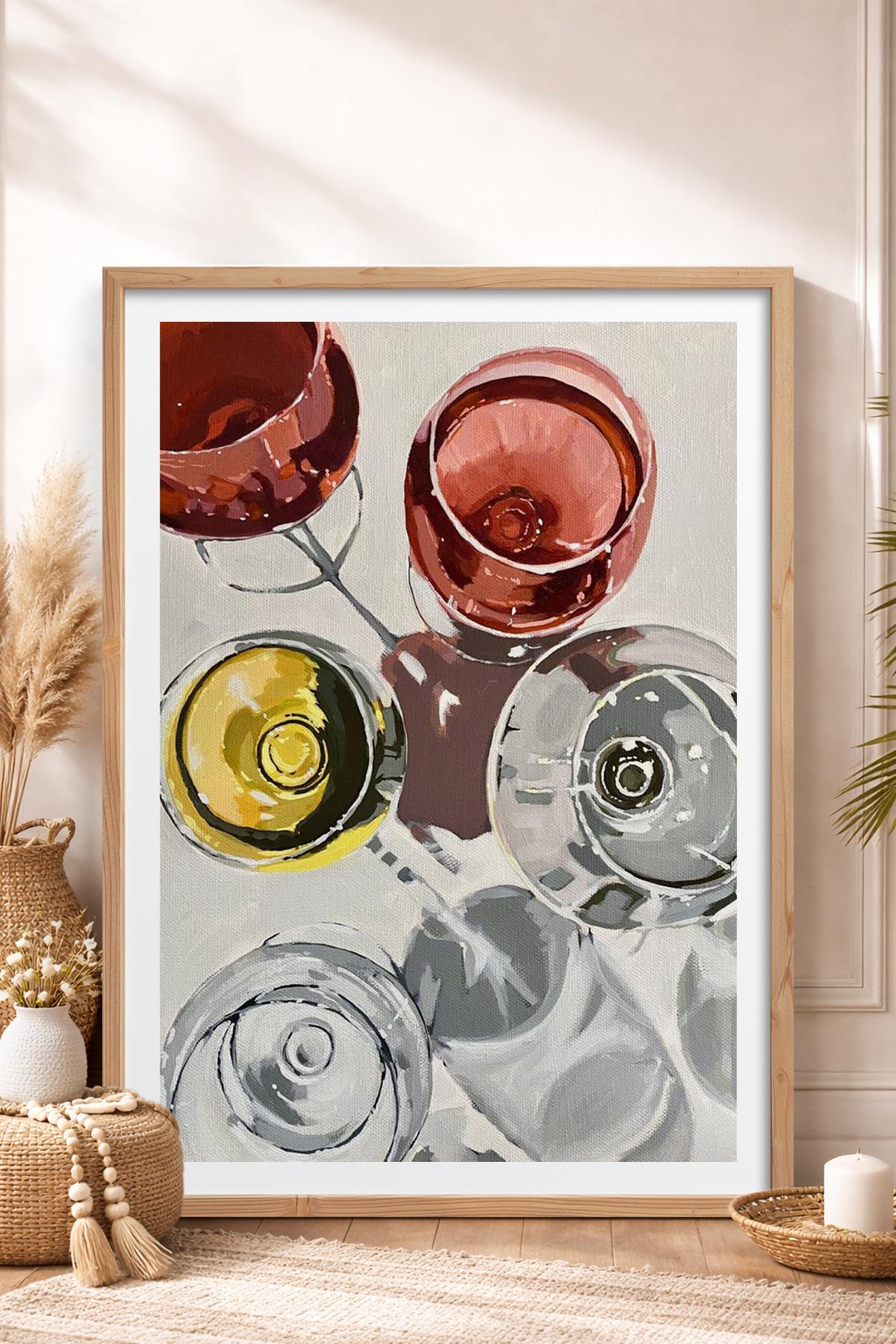 HOMEPACK Ahşap Çerçeveli Tablo Çerçeveli Poster Sanatsal Modern Duvar Dekoru TK-966