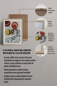 HOMEPACK Ahşap Çerçeveli Tablo Çerçeveli Poster Sanatsal Modern Duvar Dekoru TK-966