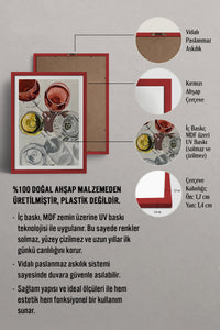 HOMEPACK Ahşap Çerçeveli Tablo Çerçeveli Poster Sanatsal Modern Duvar Dekoru TK-966