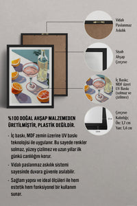 HOMEPACK Ahşap Çerçeveli Tablo Çerçeveli Poster Sanatsal Modern Duvar Dekoru TK-968
