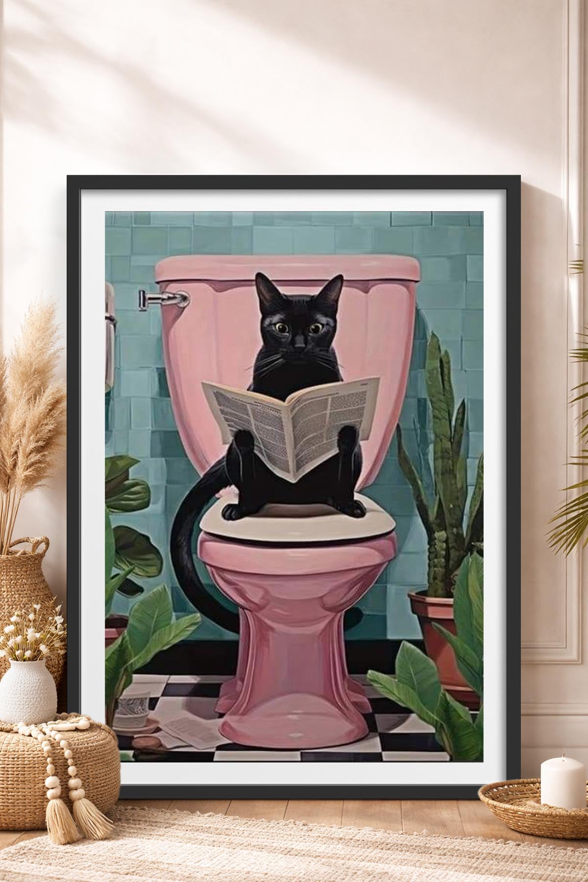 HOMEPACK Ahşap Çerçeveli Tablo Çerçeveli Poster Sanatsal Modern Duvar Dekoru TK-971