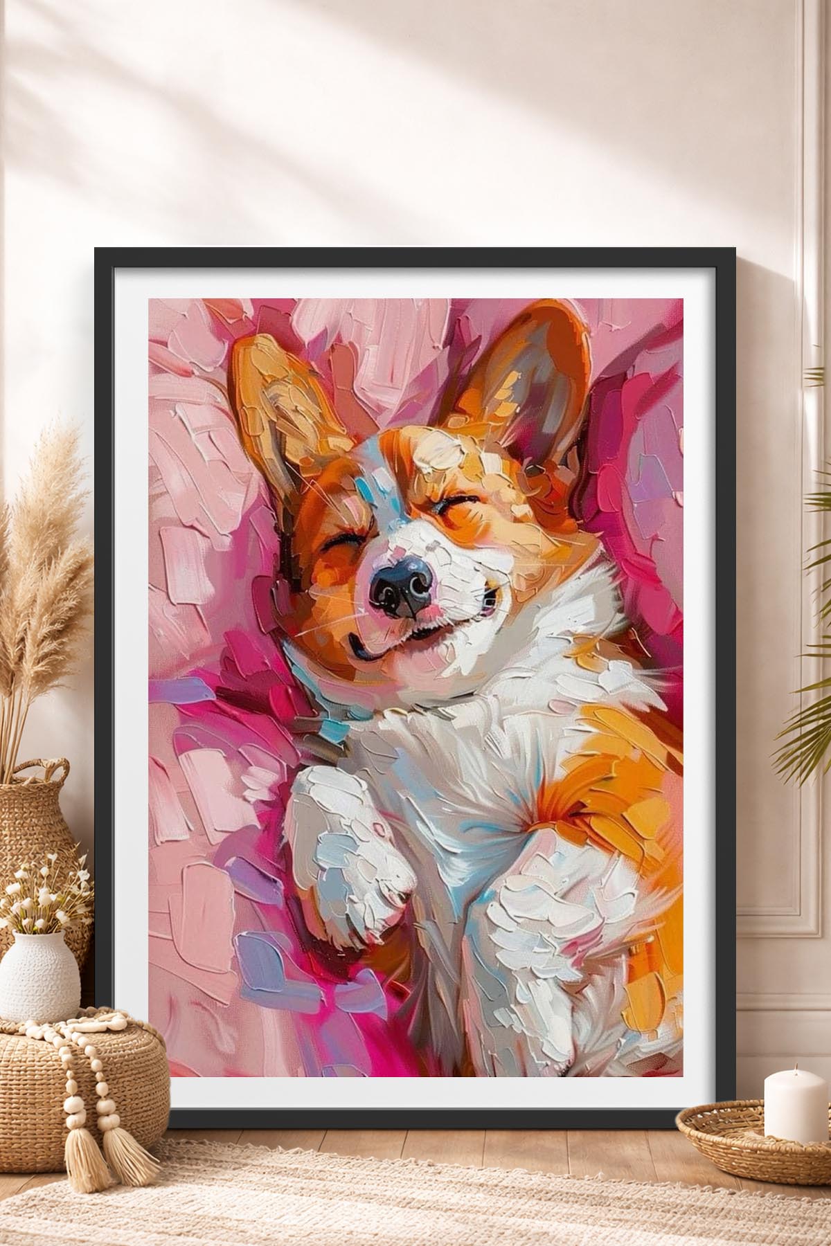 HOMEPACK Ahşap Çerçeveli Tablo Çerçeveli Poster Sanatsal Modern Duvar Dekoru TK-974