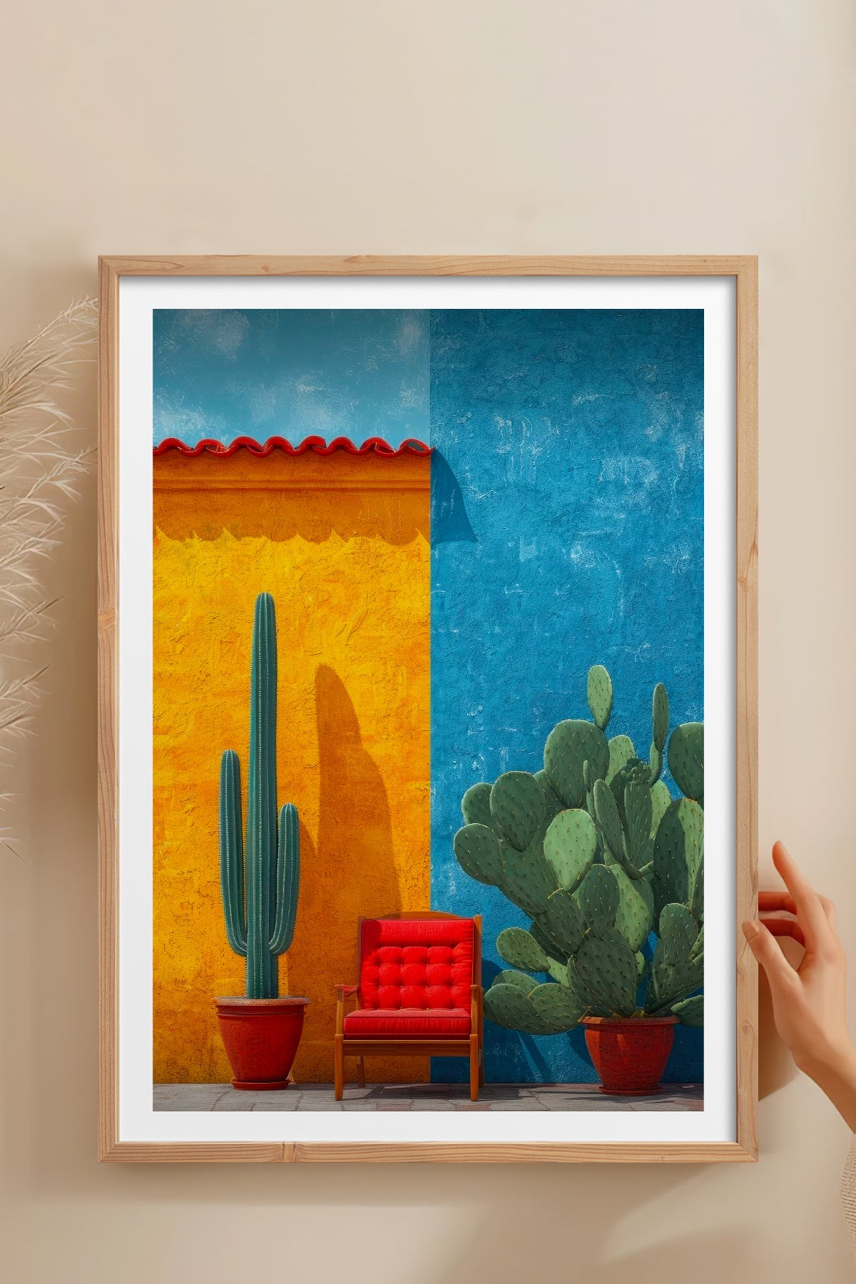 HOMEPACK Ahşap Çerçeveli Tablo Çerçeveli Poster Sanatsal Modern Duvar Dekoru TK-977