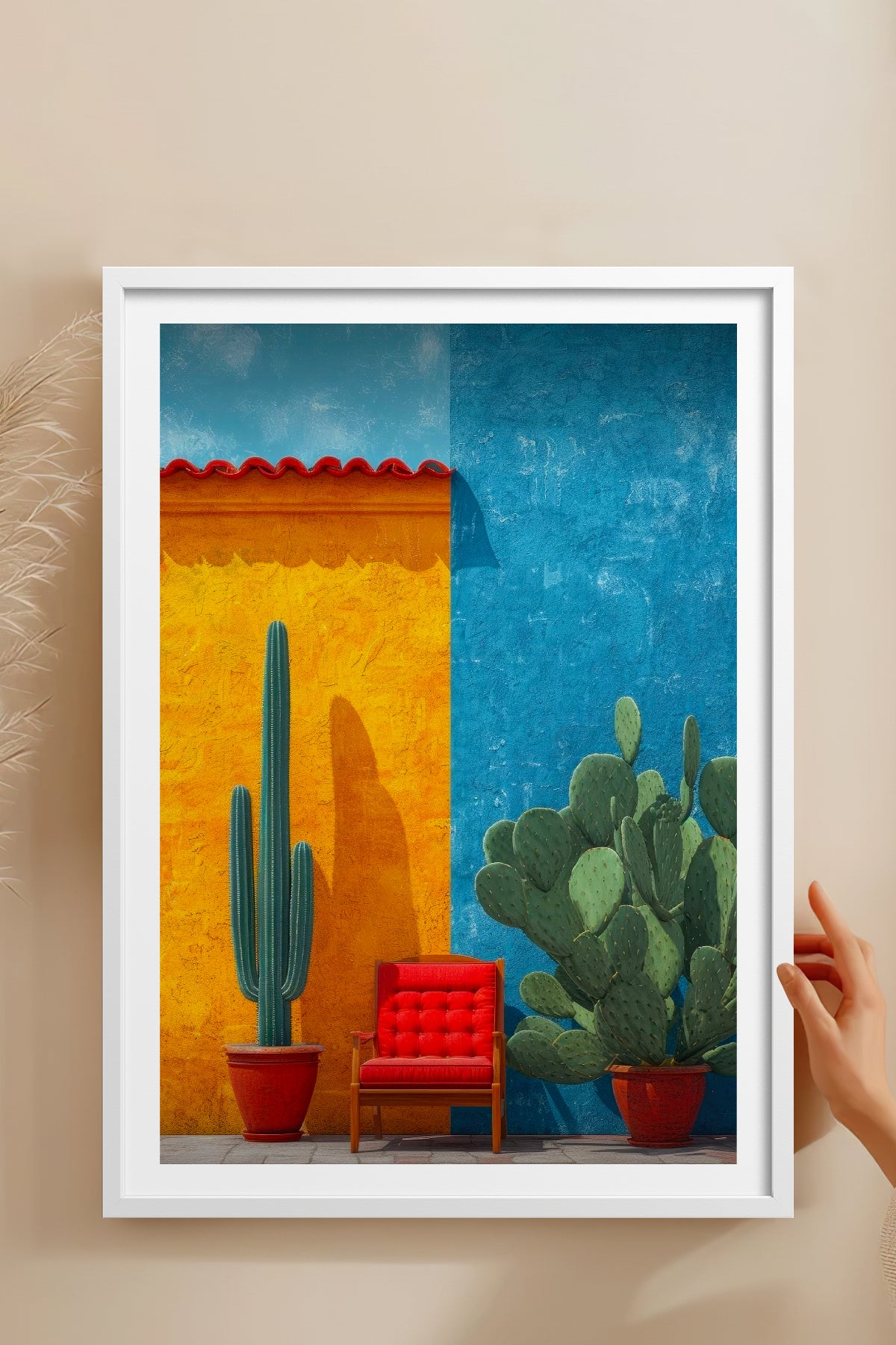 HOMEPACK Ahşap Çerçeveli Tablo Çerçeveli Poster Sanatsal Modern Duvar Dekoru TK-977