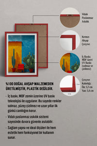 HOMEPACK Ahşap Çerçeveli Tablo Çerçeveli Poster Sanatsal Modern Duvar Dekoru TK-977